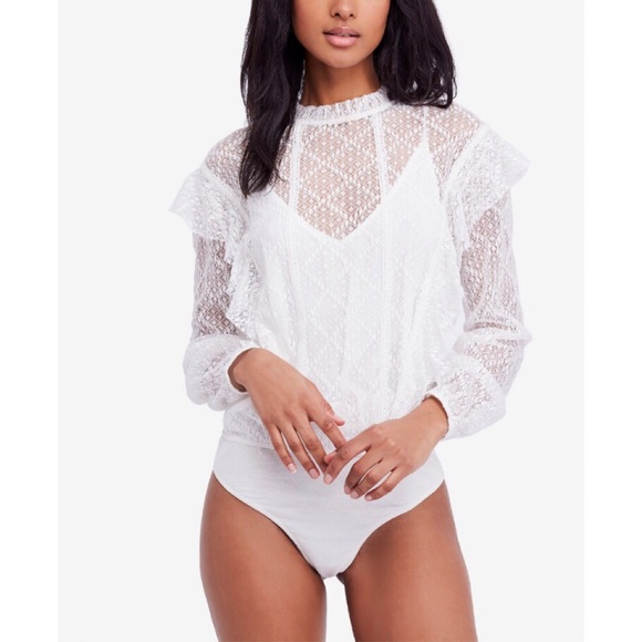Free People Tops - Free People Goldie Ruffled Lace Bodysuit